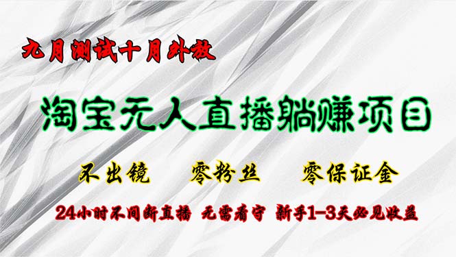 （12862期）淘宝无人直播最新玩法，九月测试十月外放，不出镜零粉丝零保证金，24小...