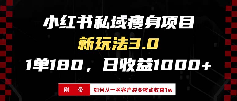 （13348期）小红书瘦身项目3.0模式，新手小白日赚收益1000+（附从一名客户裂变收益...